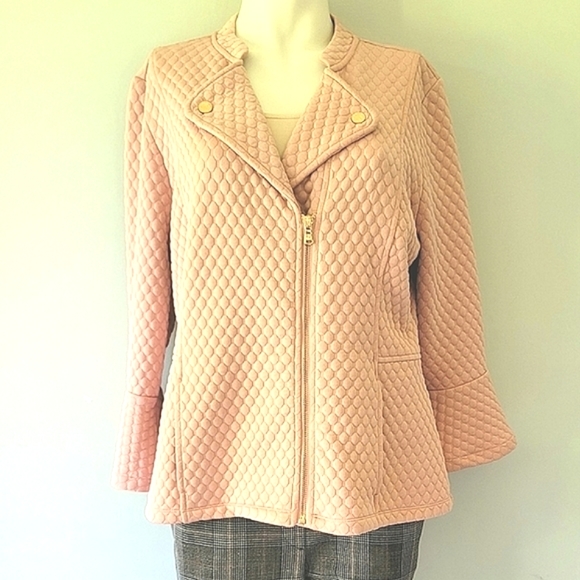 Isaac Mizrahi Women's Live Pink Quilted Jacket Size M - Picture 2 of 16